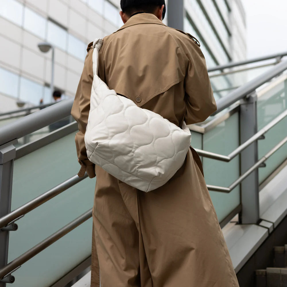 Quilted Padded Shoulder Bag with Knotted Strap for Everyday Casual Matching