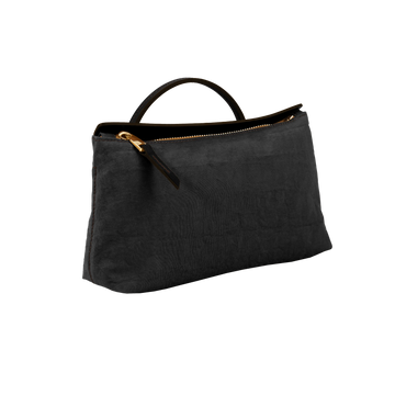 Mini Zipper Bag with Two-Tone Leather Handle, Daily Minimal Accessory